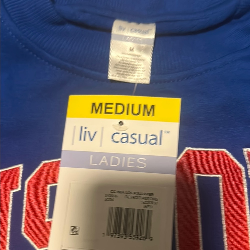 NEW Women's Detroit Pistons Blue Sweatshirt - Picture 2 of 3